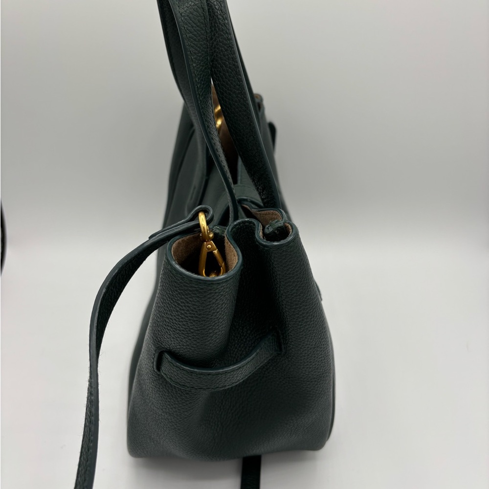 Ralph Lauren Dark Green ID small leather tote/crossbody Bag with Gold Accents - Picture 5 of 8
